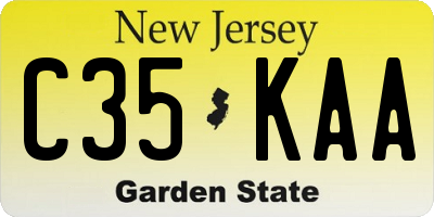 NJ license plate C35KAA