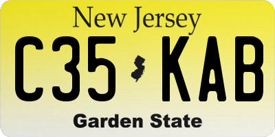 NJ license plate C35KAB