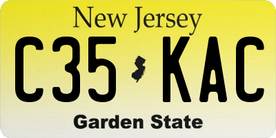 NJ license plate C35KAC