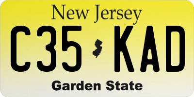 NJ license plate C35KAD