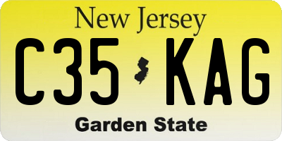 NJ license plate C35KAG