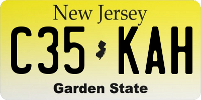 NJ license plate C35KAH