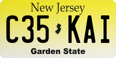 NJ license plate C35KAI