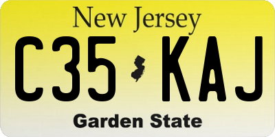 NJ license plate C35KAJ