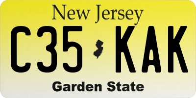 NJ license plate C35KAK