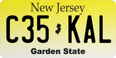 NJ license plate C35KAL