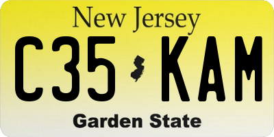 NJ license plate C35KAM