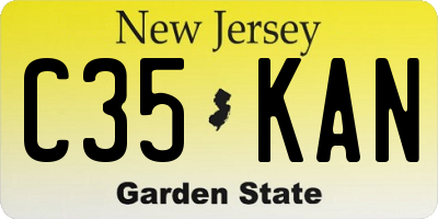 NJ license plate C35KAN