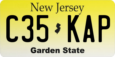 NJ license plate C35KAP
