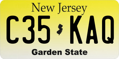 NJ license plate C35KAQ