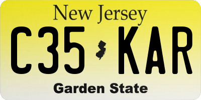 NJ license plate C35KAR