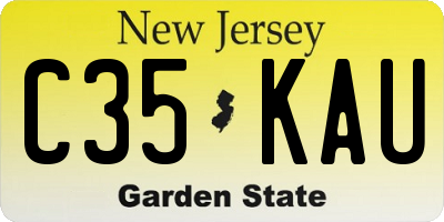 NJ license plate C35KAU