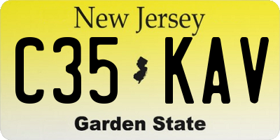 NJ license plate C35KAV