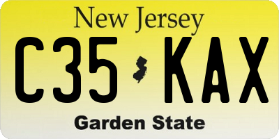 NJ license plate C35KAX