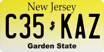 NJ license plate C35KAZ