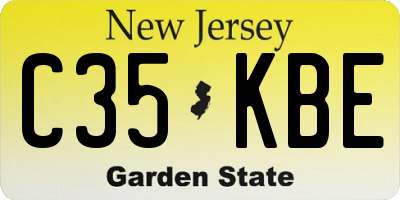 NJ license plate C35KBE