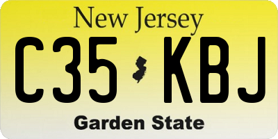 NJ license plate C35KBJ