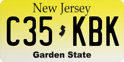 NJ license plate C35KBK