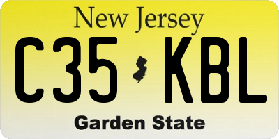 NJ license plate C35KBL