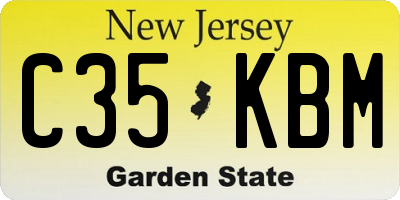 NJ license plate C35KBM