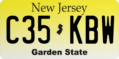 NJ license plate C35KBW