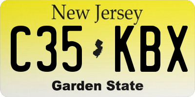 NJ license plate C35KBX