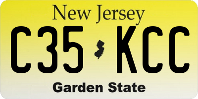 NJ license plate C35KCC