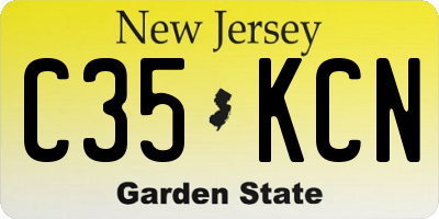 NJ license plate C35KCN