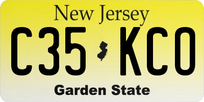 NJ license plate C35KCO