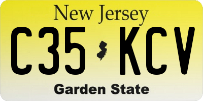 NJ license plate C35KCV