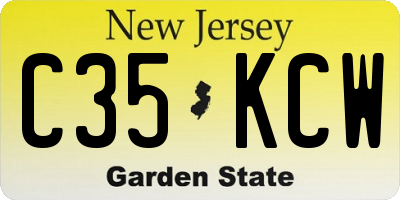 NJ license plate C35KCW