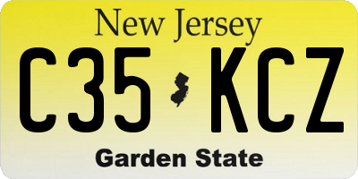 NJ license plate C35KCZ