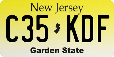 NJ license plate C35KDF