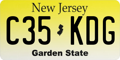 NJ license plate C35KDG