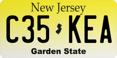 NJ license plate C35KEA