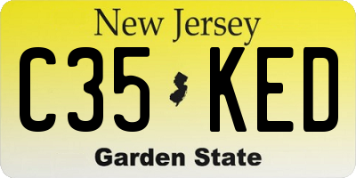 NJ license plate C35KED