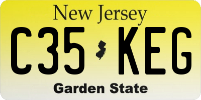NJ license plate C35KEG