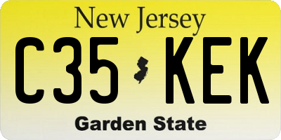 NJ license plate C35KEK
