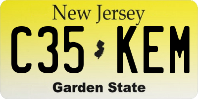 NJ license plate C35KEM