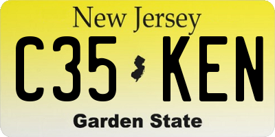 NJ license plate C35KEN