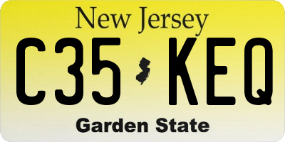 NJ license plate C35KEQ