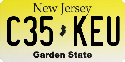 NJ license plate C35KEU