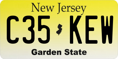 NJ license plate C35KEW