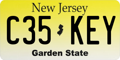 NJ license plate C35KEY