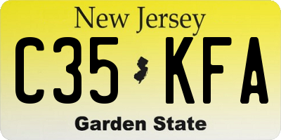 NJ license plate C35KFA