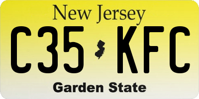 NJ license plate C35KFC
