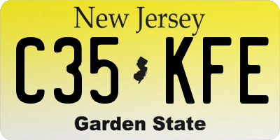 NJ license plate C35KFE
