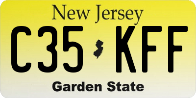 NJ license plate C35KFF