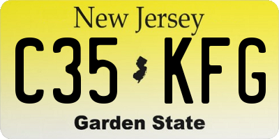 NJ license plate C35KFG