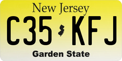 NJ license plate C35KFJ